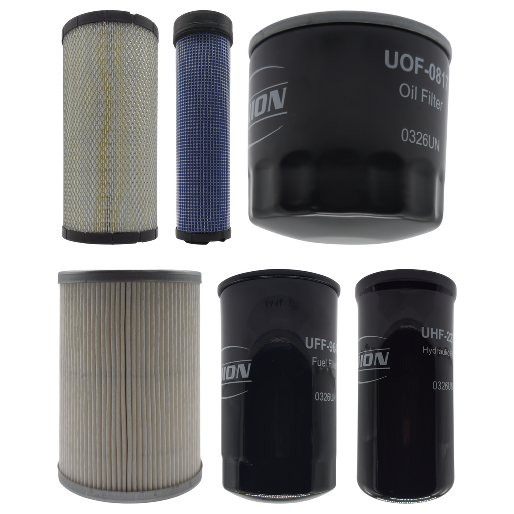 UNION Filter Service Kit for John Deere 332G Skid Steer Loader S/N ( 1T0332G-E314413-387237)