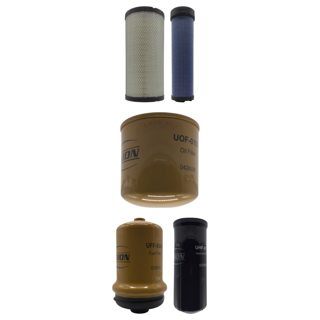 UNION Filter Service Kit for Caterpillar 907M Compact Wheel Loader S/N Z77 00001-00230 (Spin-On Fuel Filter)