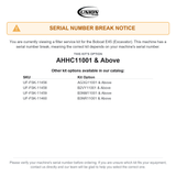 UNION Filter Service Kit for Bobcat E45 Excavator AHHC11001 & Above