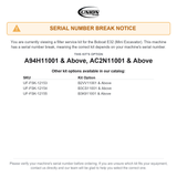 UNION Filter Service Kit for Bobcat E32 Mini Excavator A94H11001 & Above, AC2N11001 & Above
