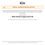 UNION Filter Service Kit for Scag STC52V-25CV-EFI Tiger Cat Zero-Turn Mower With Kohler Engine ECV730