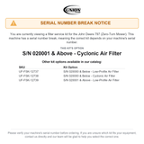 UNION Filter Service Kit for John Deere 797 ZTrak Zero-Turn Mower S/N 020001 & Above - Cyclonic Air Filter