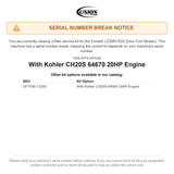 UNION Filter Service Kit for Exmark LZ20KC524 Lazer Z Zero-Turn Mower With Kohler CH20S 64670 20HP Engine