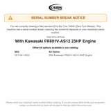 UNION Filter Service Kit for Toro 74842 TITAN ZX5420 Zero-Turn Mower With Kawasaki FR691V-AS12 23HP Engine