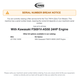 UNION Filter Service Kit for Toro 74914 TITAN ZX5400 Zero-Turn Mower With Kawasaki FS691V-AS50 24HP Engine