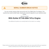 UNION Filter Service Kit for Toro 76604 TITAN Zero-Turn Mower With Kohler KT745-3094 747cc Engine