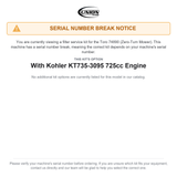UNION Filter Service Kit for Toro 74890 TITAN XS4850 Zero-Turn Mower With Kohler KT735-3095 725cc Engine