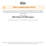 UNION Filter Service Kit for Wright WSTN48ZT730E Stander Intensity Stand-On Mower With Kohler ZT730E Engine
