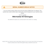 UNION Filter Service Kit for Ariens 918004 IKON 52 Zero-Turn Mower With Kohler KT730 Engine