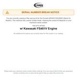 UNION Filter Service Kit for Exmark ARX481CKA30000 Stand-On Aerator w/ Kawasaki FS481V Engine