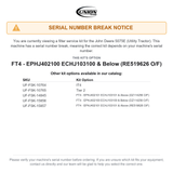 UNION Filter Service Kit for John Deere 5075E Utility Tractor FT4 - EPHJ402100 ECHJ103100 & Below (RE519626 O/F)